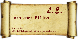 Lokaicsek Ellina névjegykártya